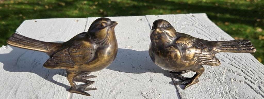 VOGELS / set / brons / MUSSEN / tuinbeeld, Tuin en Terras, Tuinbeelden, Dierenbeeld, Nieuw, Info@huisentuindecoratiemarie.nl, Huis en tuin decoratie marie