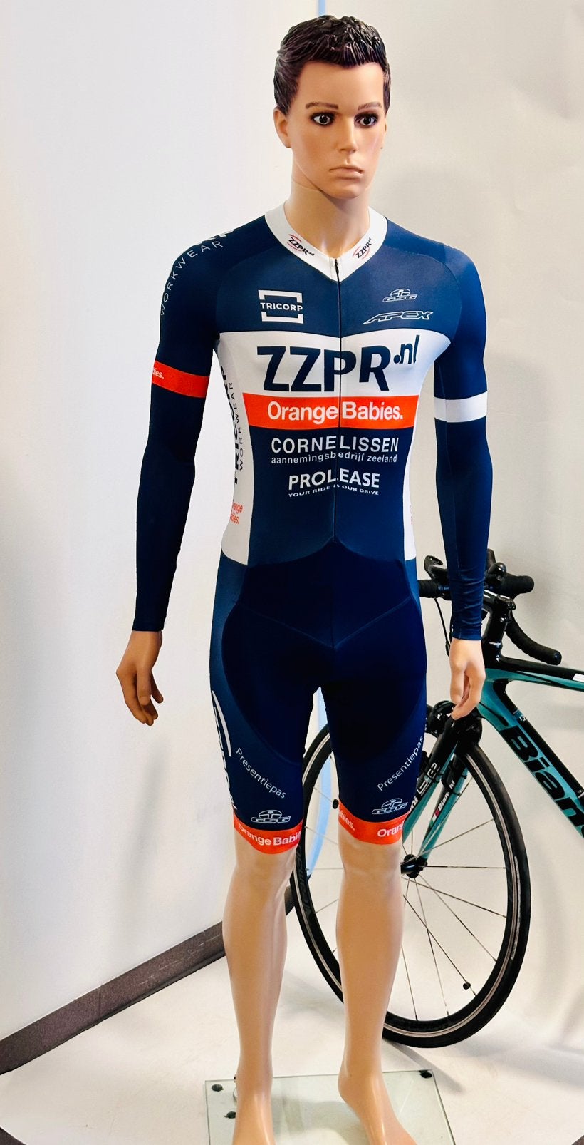 Wielrenkleding wielrenpak snelpak speedsuit maat M GSG, Fietsen en Brommers, Ophalen of Verzenden, Zo goed als nieuw, Bovenkleding