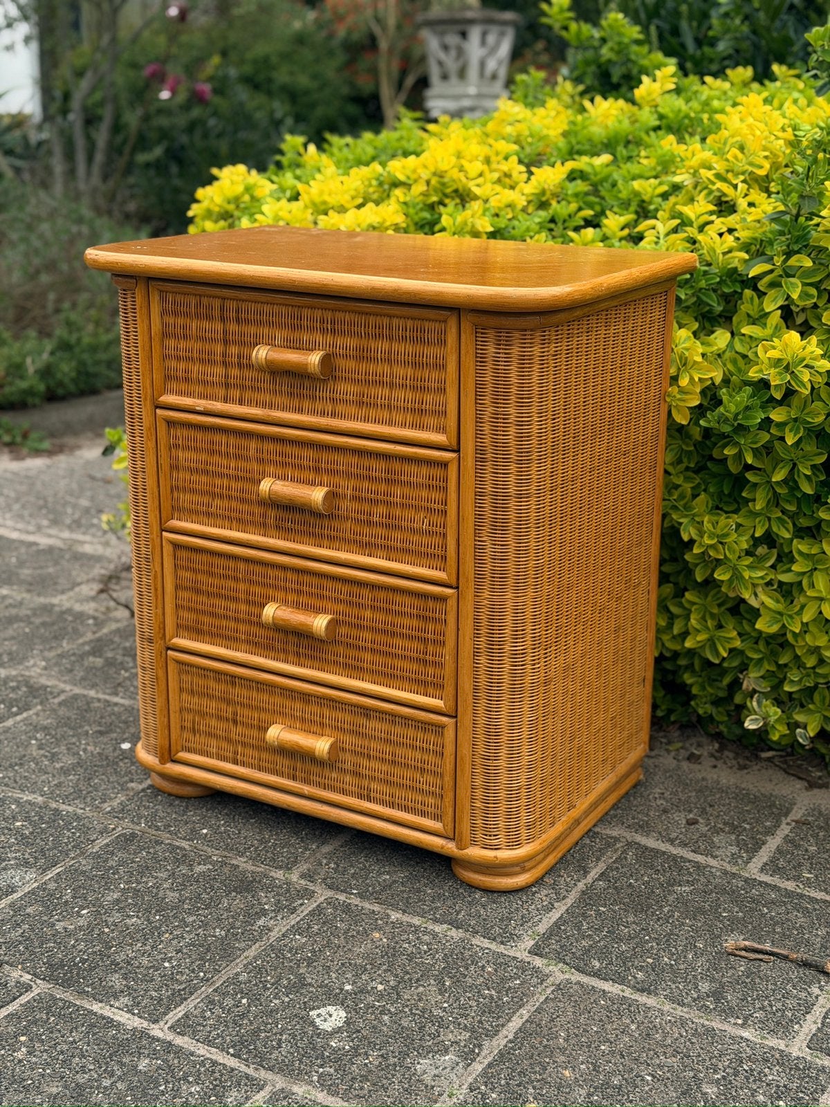 Vintage rotan ladekast, dal vera stijl, Huis en Inrichting, Ophalen, 25 tot 50 cm, 50 tot 100 cm, Minder dan 100 cm