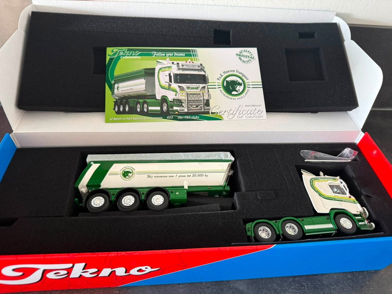 Tekno - Scania vd Hoeven Kieptrailer, Ophalen of Verzenden, Nieuw, Bus of Vrachtwagen, Tekno