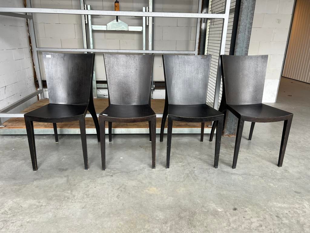 4x VINTAGE DESIGN EETKAMERSTOEL GUNTHER LAMBERT, Huis en Inrichting, Stoelen, Ophalen, Gebruikt, Zwart