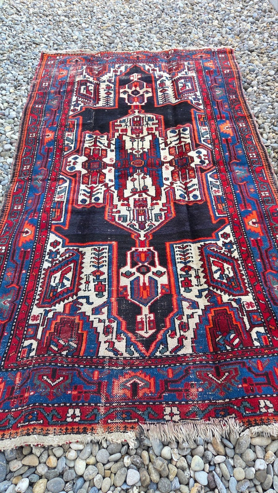 prachtige antieke Perzische tapijt handgeknopt 250x133, Ophalen of Verzenden, Rechthoekig, 200 cm of meer