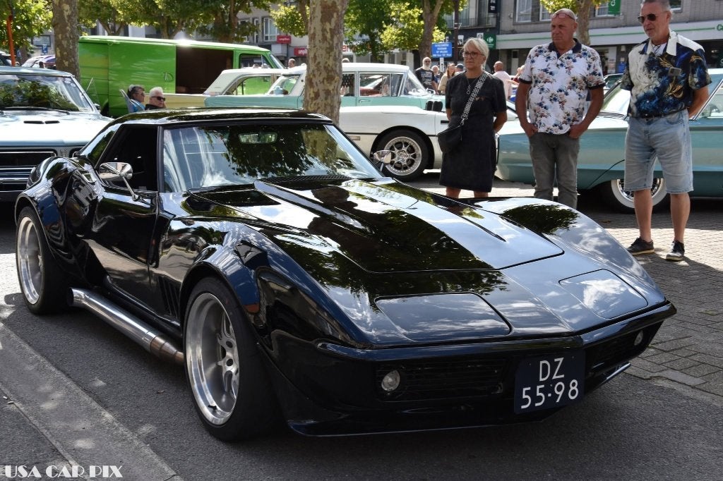 Corvette C3 1968 pro touring, Zwart, Cabriolet, Alcantara, Zwart