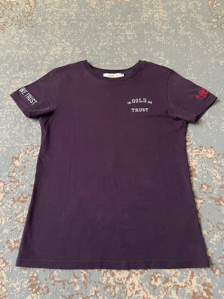 In Gold We Trust t-shirt, paars, maat 14-16 jaar, 164., Kinderen en Baby's, Kinderkleding | Maat 164, Ophalen of Verzenden, Jongen of Meisje