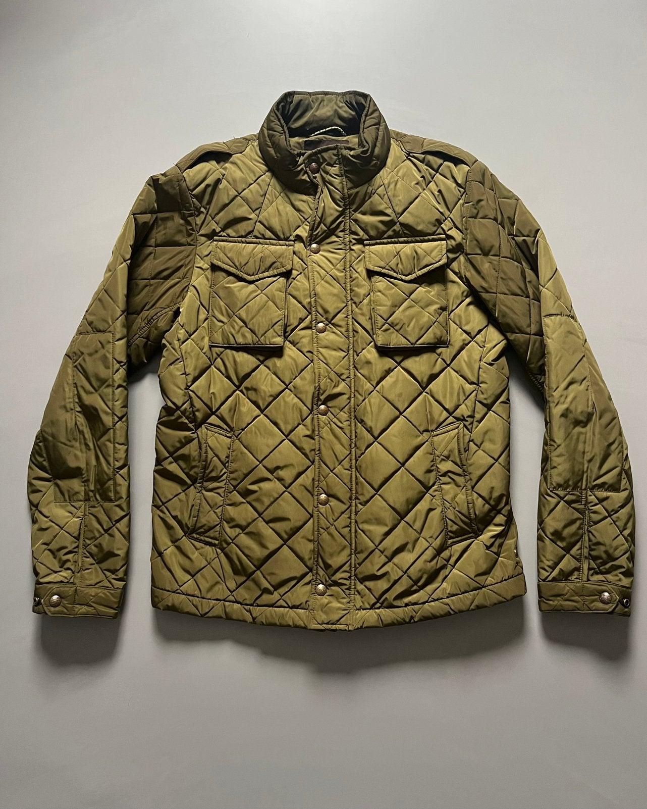 Scotch & Soda gewatteerde quilted jas kaki/okijfgroen mt L, Kleding | Heren, Jassen | Zomer, Ophalen of Verzenden, Zo goed als nieuw