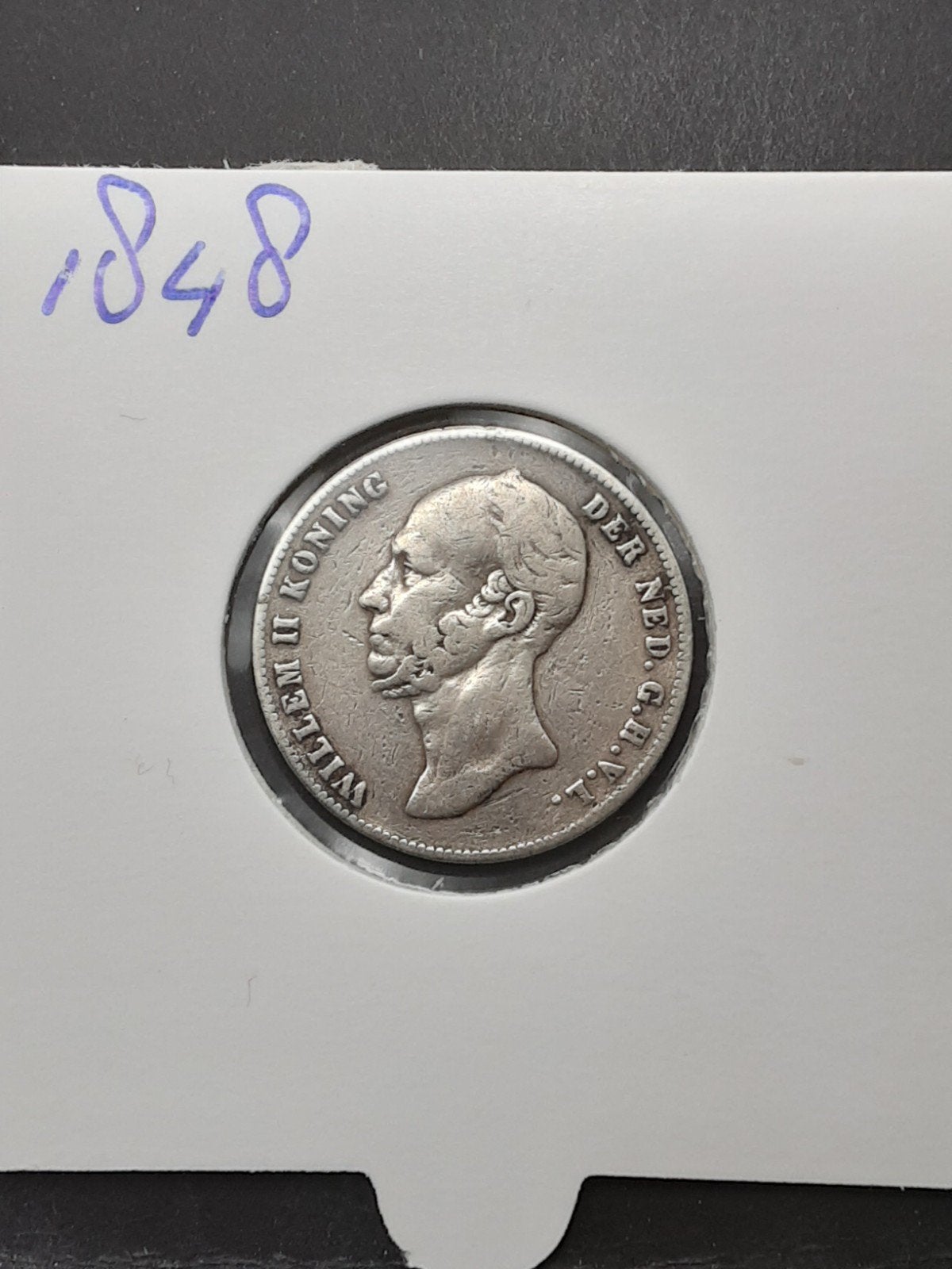 Halve gulden 1848 koning Willem II, Postzegels en Munten, Munten | Nederland, ½ gulden, Verzenden, Zilver, Losse munt