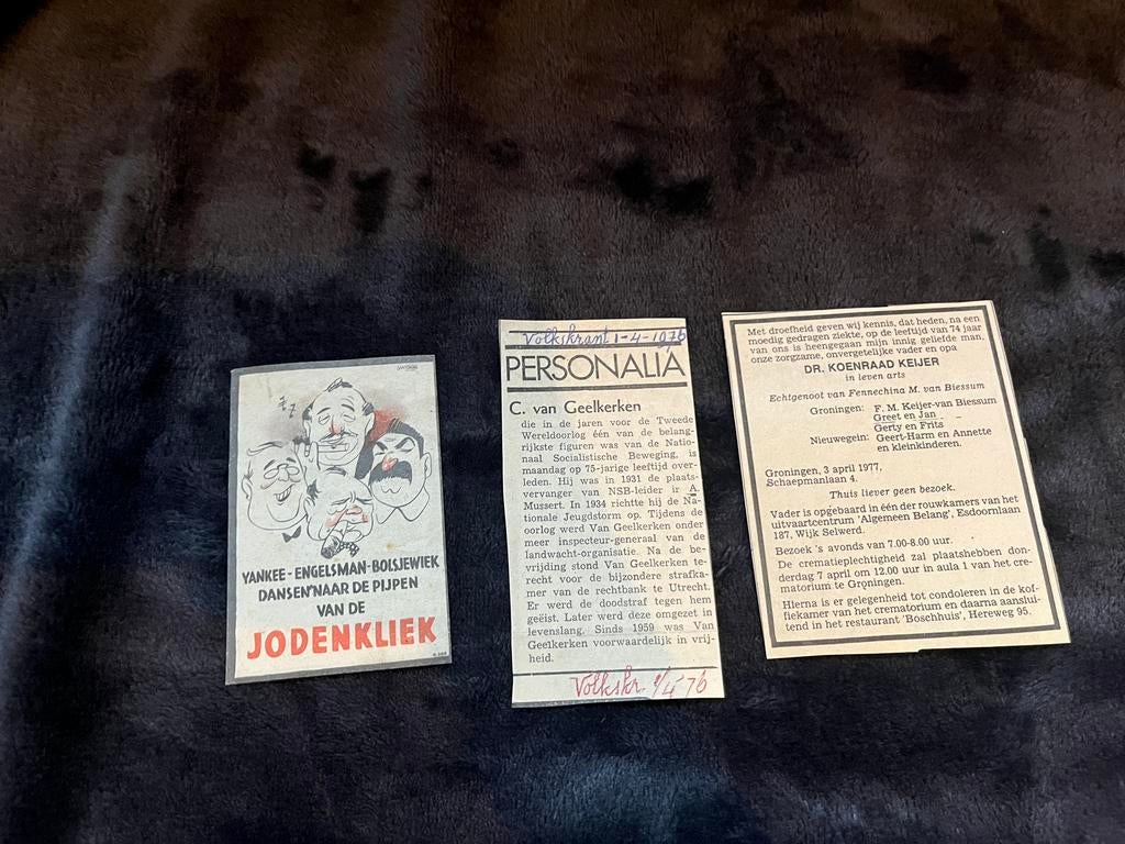 Collaboratie bidprentjes., Ophalen of Verzenden