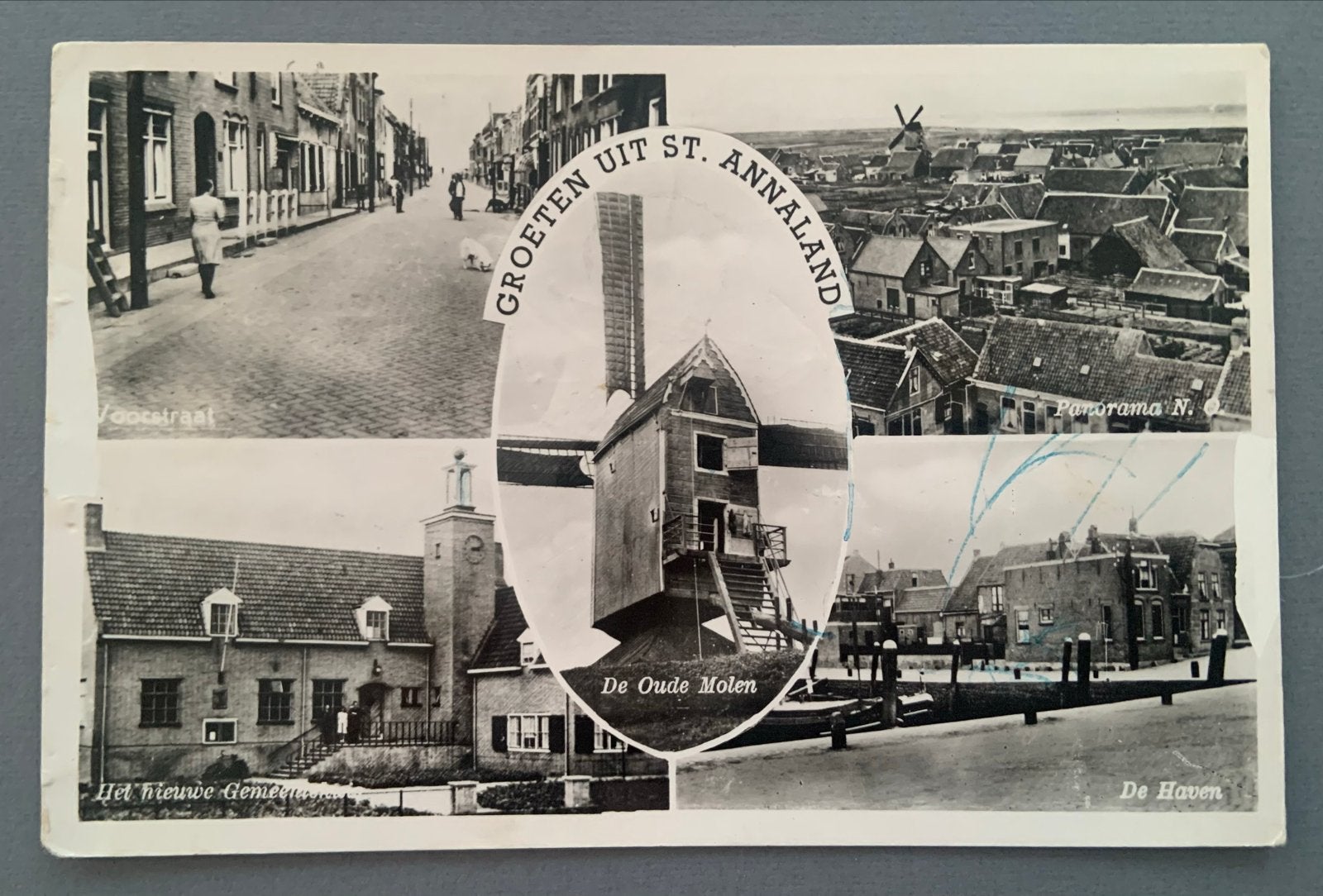St. Annaland - Voorstraat, Haven, Molen, Verzenden, Voor 1920, Gelopen, Zeeland