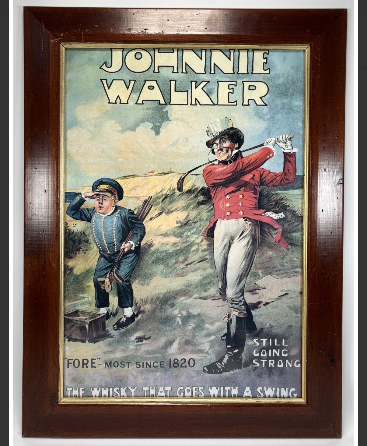 Johnnie Walker “The Whisky that goes with a Swing”  60x40, Met lijst, Ophalen of Verzenden, A1 t/m A3, Reclame