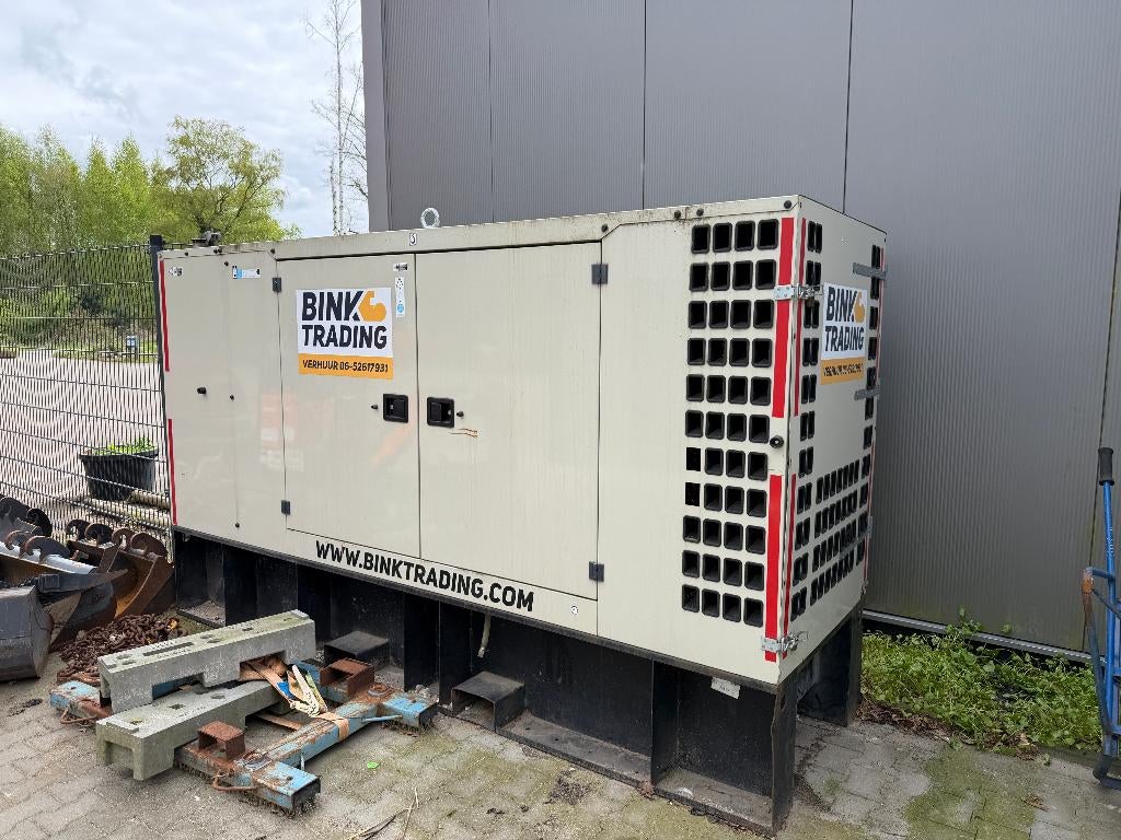 generator 100kva, Dieselolie, Geluidgedempt, Ophalen of Verzenden, Zo goed als nieuw