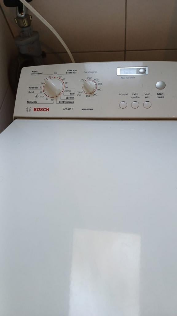 Gratis bovenlader bosch wasmachine staat in Voorthuizen, Ophalen of Verzenden, 85 tot 90 cm