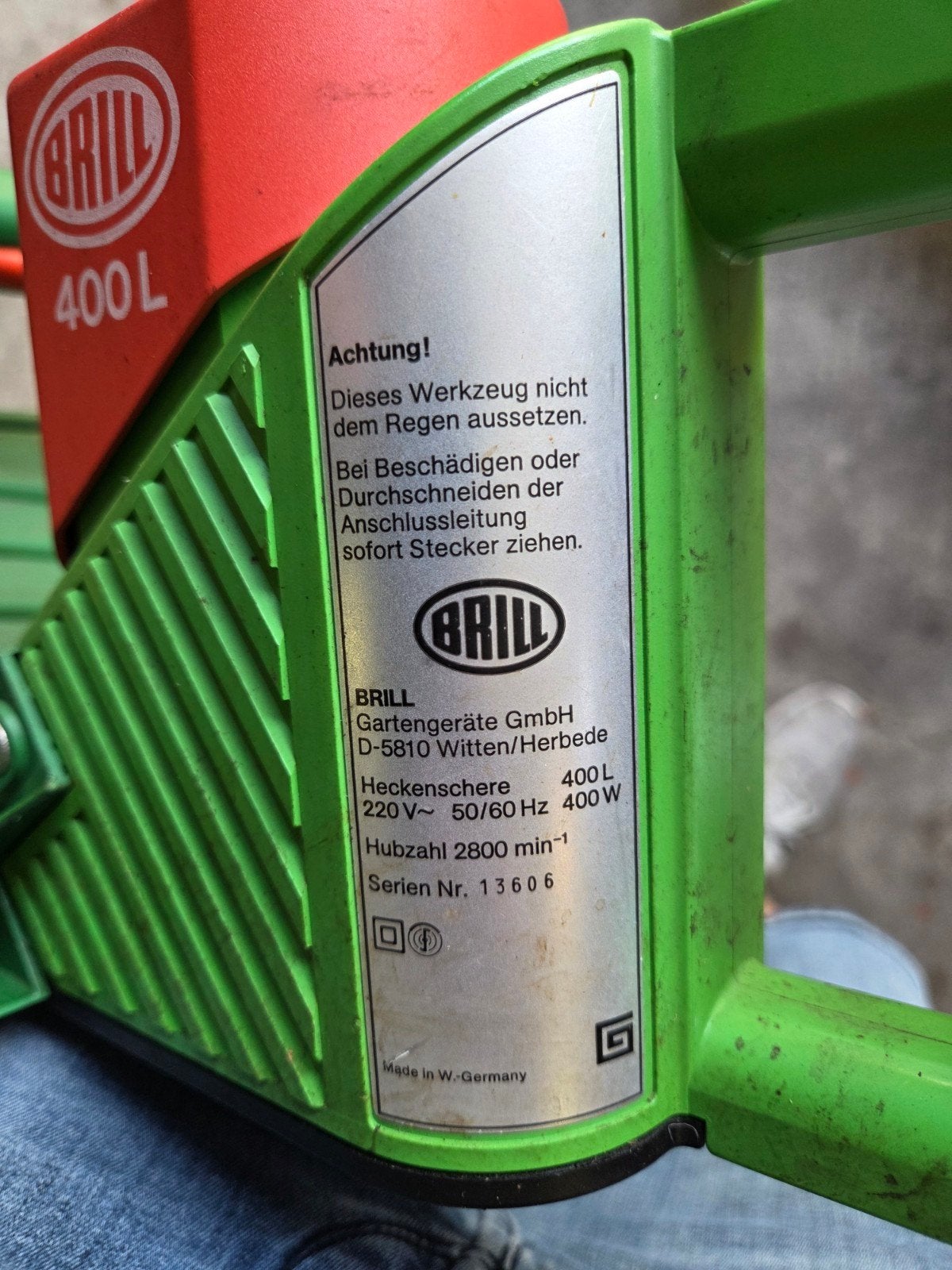 Brill 400L Heggenschaar - Elektrisch, Made in W-Germany, Ophalen, Gebruikt, Elektrisch, Brill