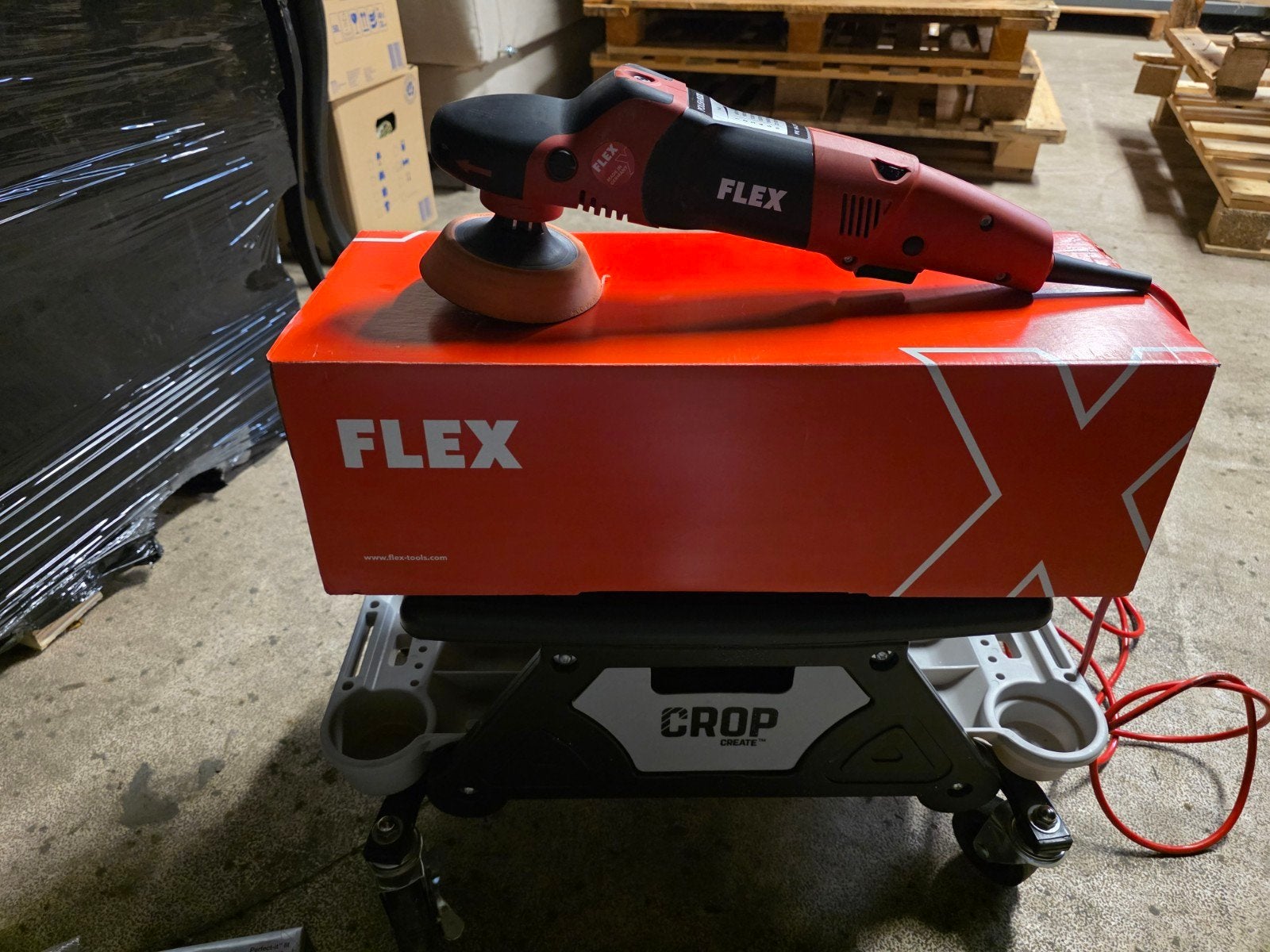 Flex Rotary PE 14-2-150 + Pads +3M set  +detailing trolley, Ophalen, Minder dan 700 watt, Haakse handslijpmachine