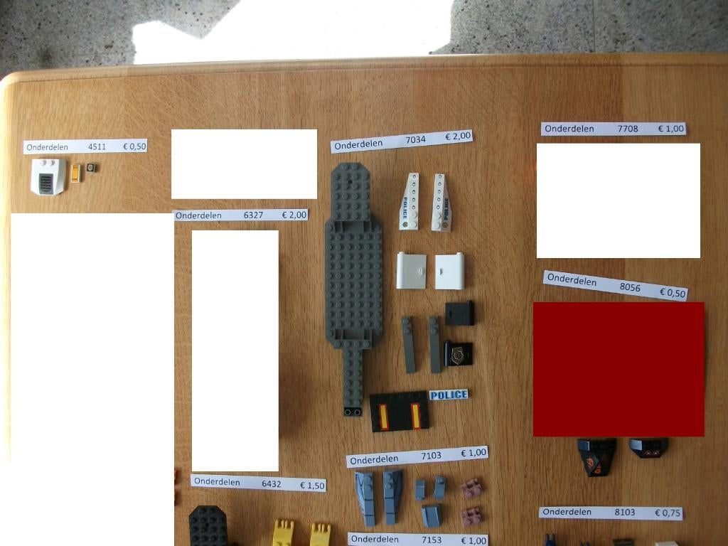 LEGO Onderdelen blad 1 (verschillende LEGO sets), Ophalen of Verzenden, Gebruikt, Losse stenen, Lego