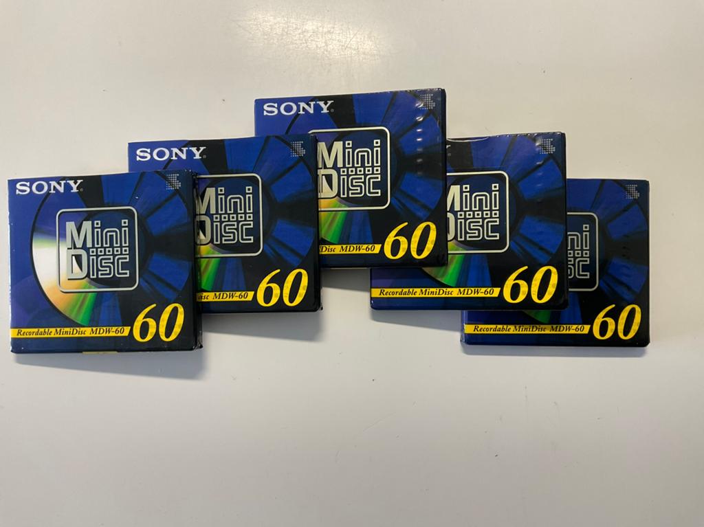 Minidisc’s. SONY  MDW-60 5X NIEUW IN VERPAKKING  60 minuten, Ophalen of Verzenden