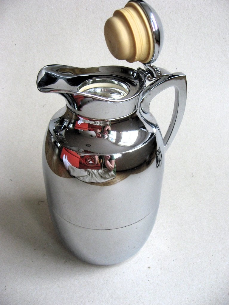 Mooie chroom Alfi thermoskan, 1 liter, als nieuw, Overige typen, Zilver, Ophalen of Verzenden, Zo goed als nieuw