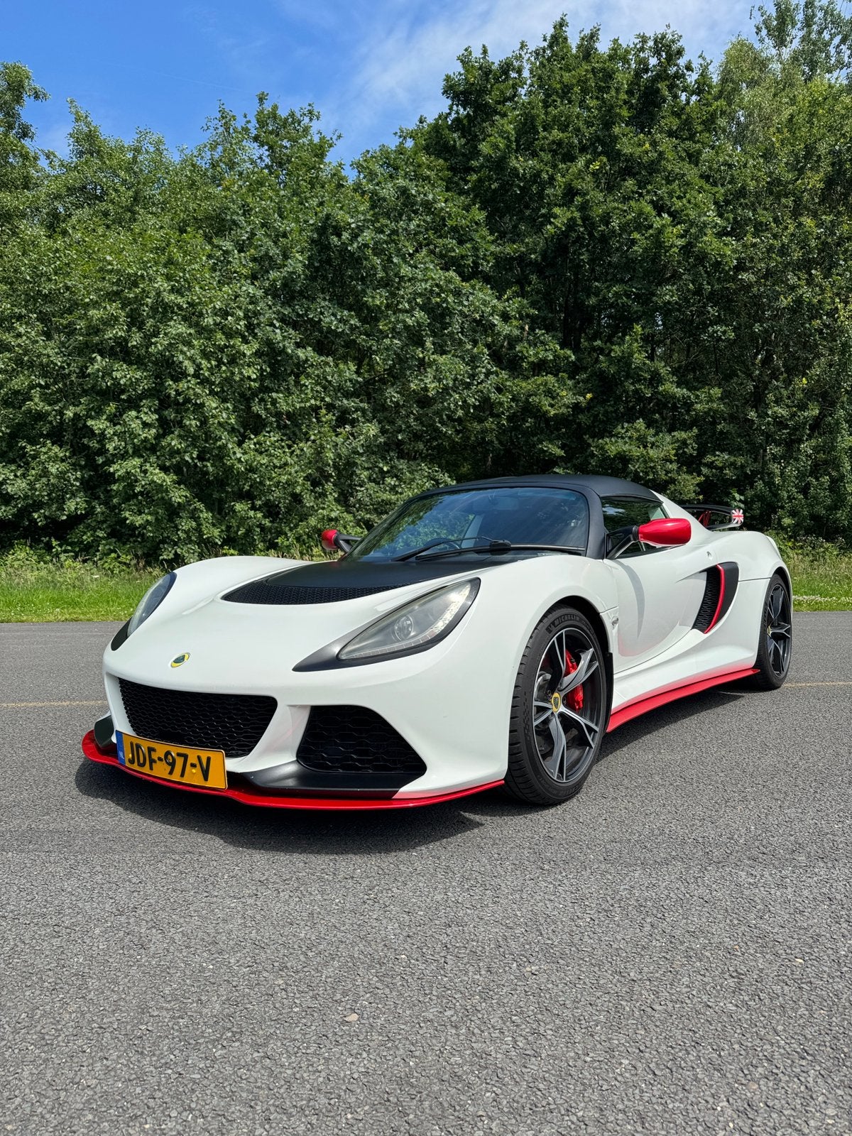 Lotus Exige V6 3.5 Supercharged –TVS1900 –400 PK  –66.000 km, Achterwielaandrijving, Zwart, Cabriolet, Wit