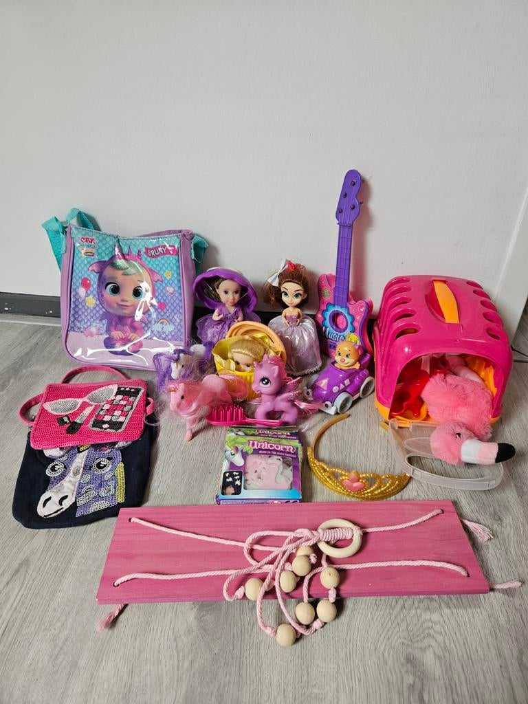Leuk meisjes speelgoed pakket: poppen, unicorn, tasjes, Ophalen