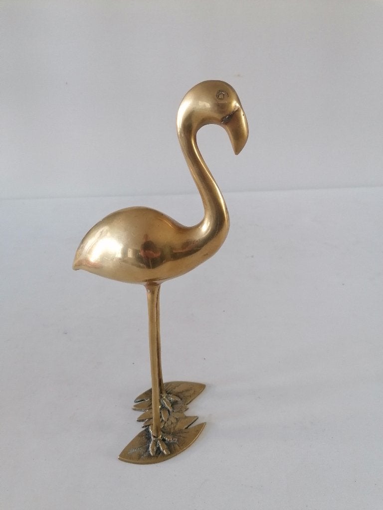 hollywood regency messing koperen flamingo izgst 32x15 cm, Ophalen of Verzenden