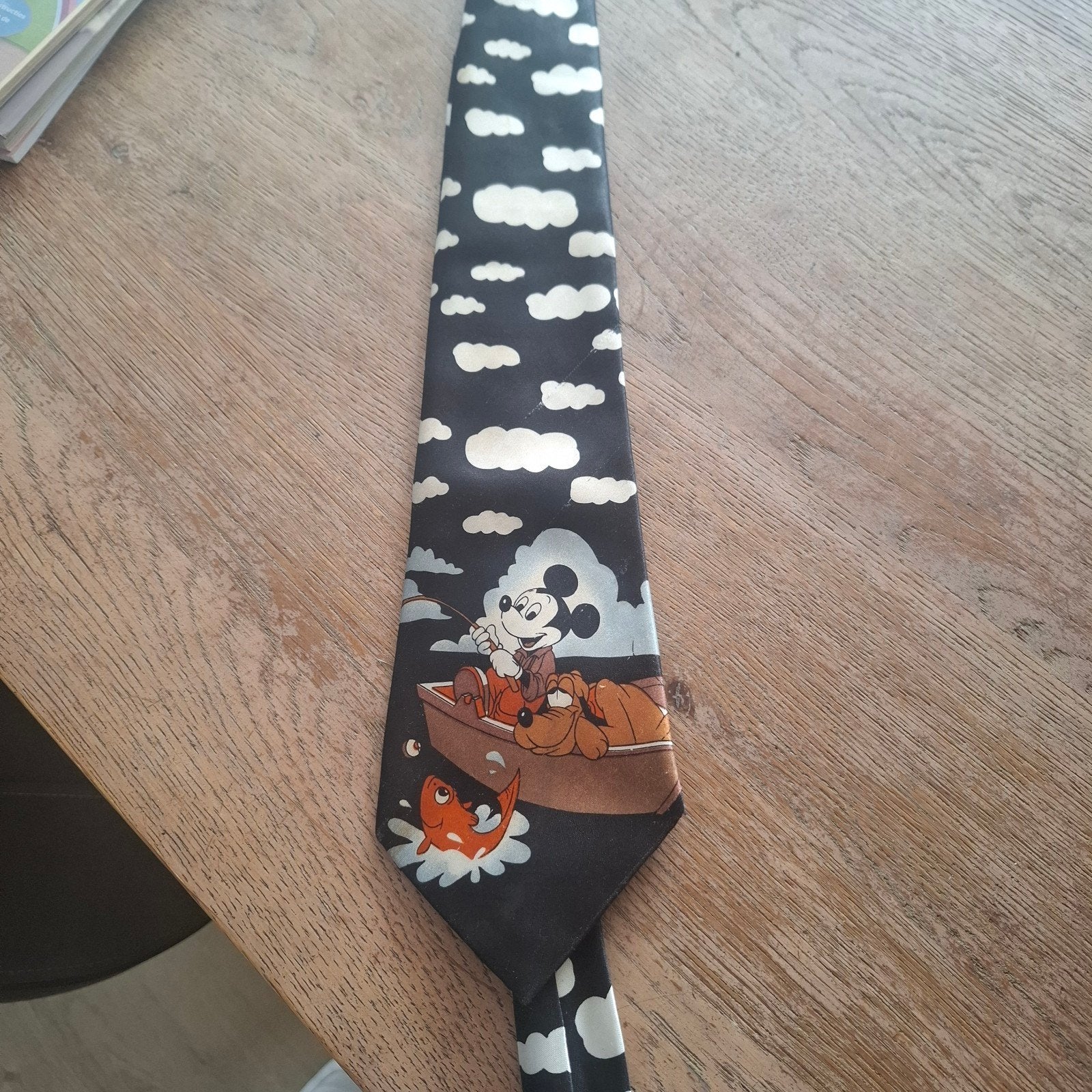 Stropdas met Mickey Mouse en wolkenpatroon, Kleding | Heren, Stropdassen, Gedragen, Met patroon, Zwart, Ophalen of Verzenden