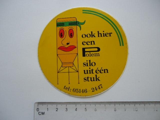 sticker oud POLEM SILO agri landbouw agrarisch retro lemmer, Verzenden, Zo goed als nieuw, Bedrijf of Vereniging