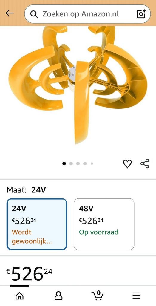 Verticale Windturbine Generator - 12V/24V hoog rendement., Ophalen, Zo goed als nieuw