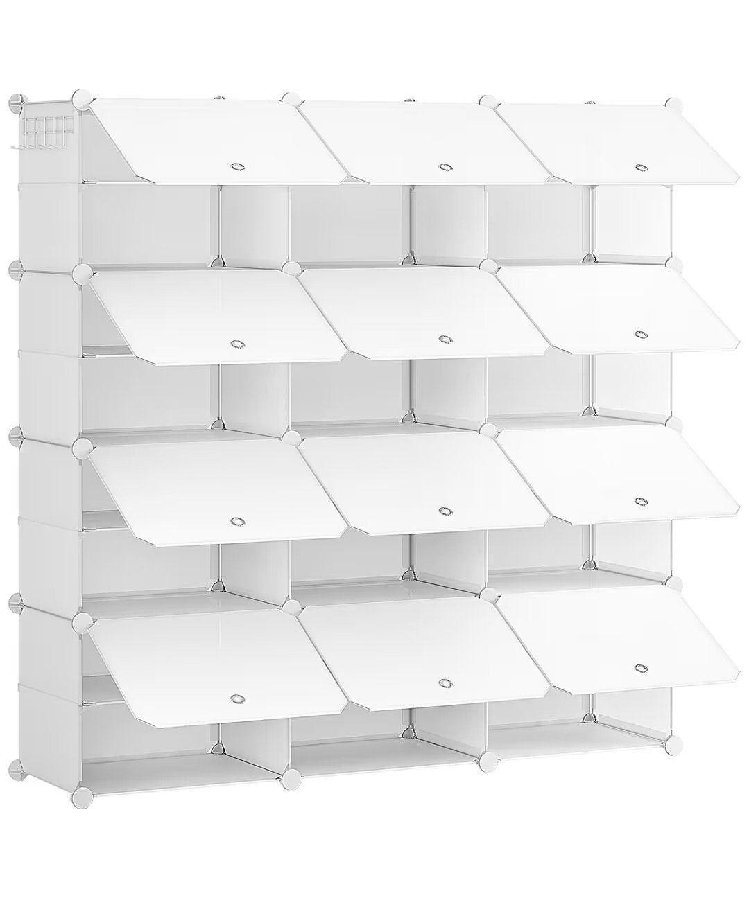 Schoenenrek 12 Vakken - 48 Paar - Wit Kunststof, Hoobro, Info@hoobro.com, Nieuw, Ophalen of Verzenden