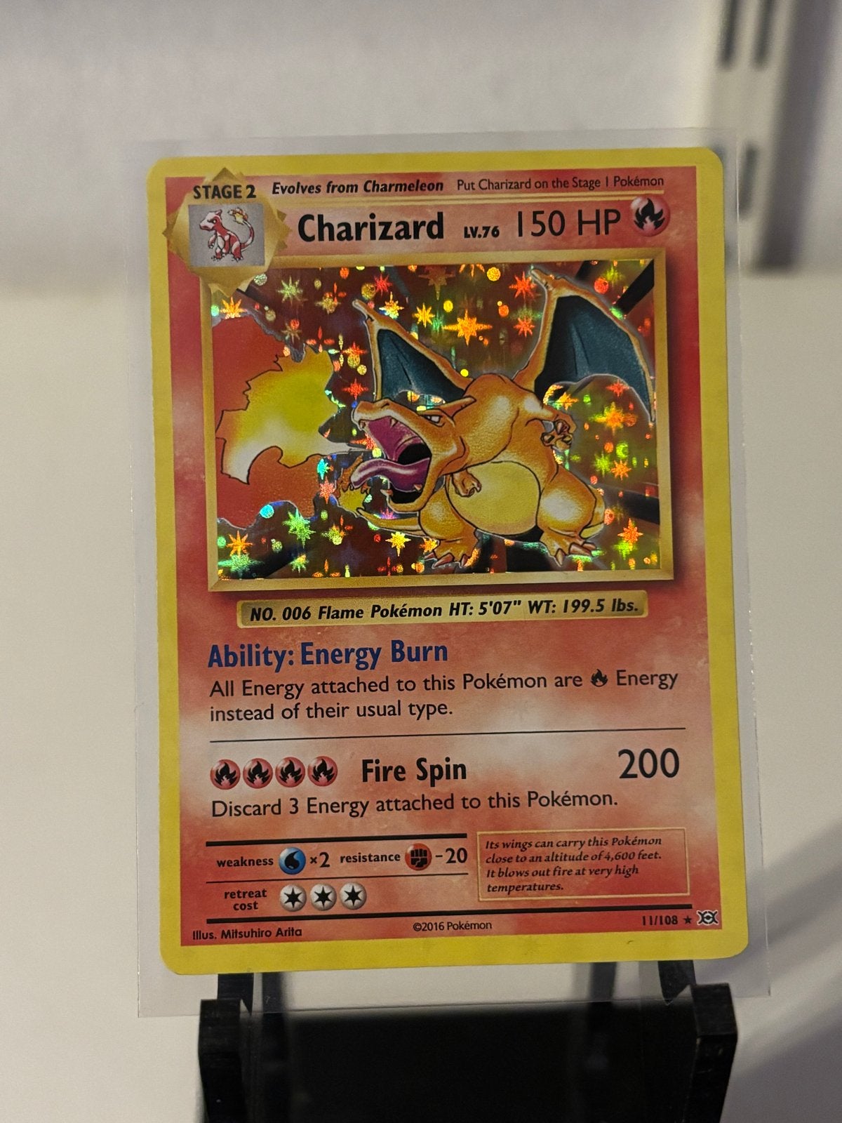 Charizard 11/108 XY Evolutions  Holo Pokémon Kaart, Ophalen of Verzenden, Zo goed als nieuw, Losse kaart, Foil