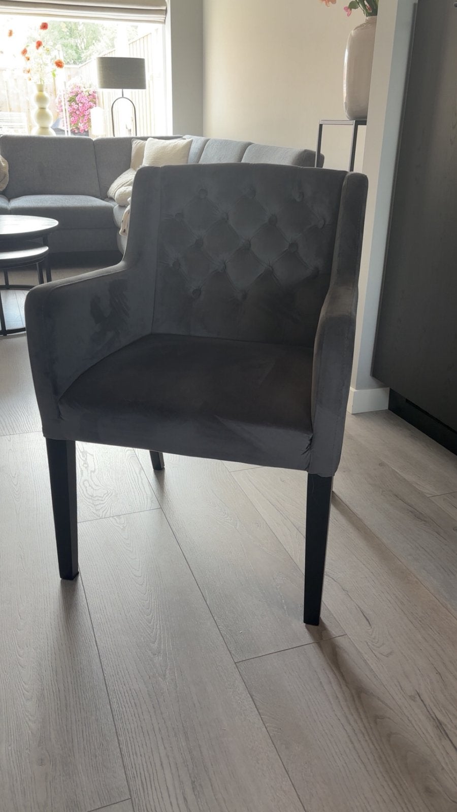Eetkamer stoelen 4x velvet grijs. Rosetti leen bakker, Ophalen, Zo goed als nieuw, Grijs, Vier