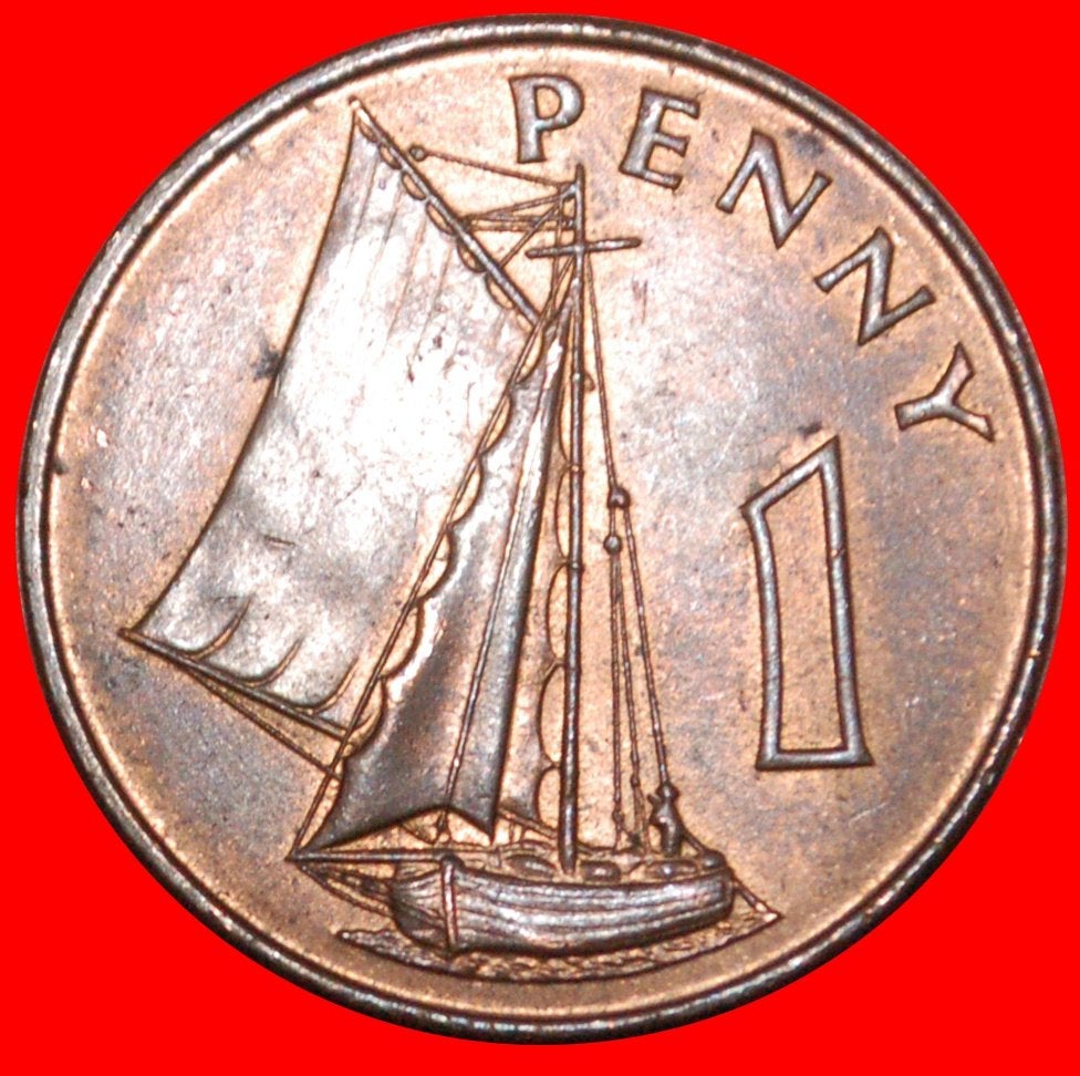 Ⰺ GREAT BRITAIN: THE GAMBIA 1 PENNY 1966 SHIP UNC LUSTRE!, Ophalen of Verzenden, Overige landen, Losse munt