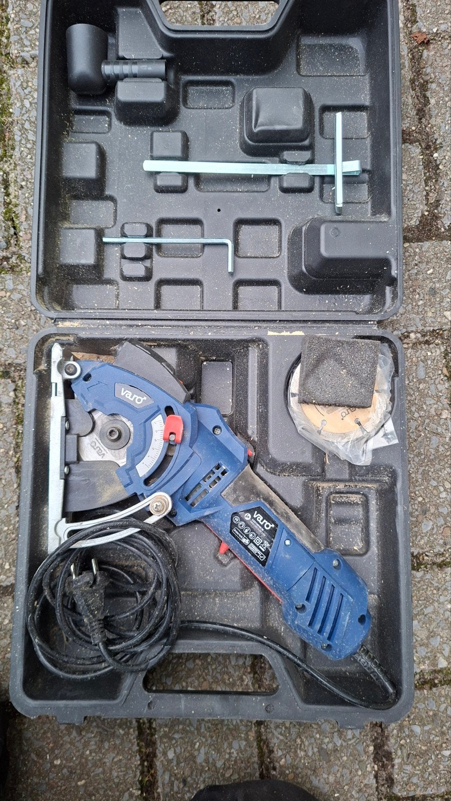 Varo Mini Cirkelzaag - Compact en Krachtig, Doe-het-zelf en Verbouw, Ophalen, Minder dan 30 mm, Gebruikt, Cirkelzaag