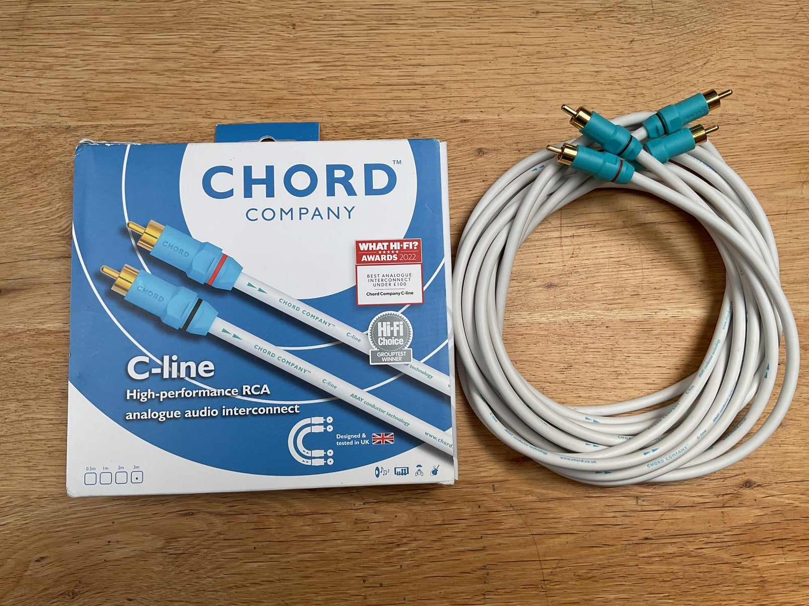 Chord C-line stereo rca interconnect 3m met ovp, Ophalen of Verzenden, Zo goed als nieuw, 2 tot 5 meter, Interlink-kabel