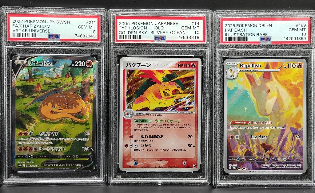 Verschillende Engelse en Japanse PSA 10 Pokemon Kaarten, Ophalen of Verzenden, Zo goed als nieuw