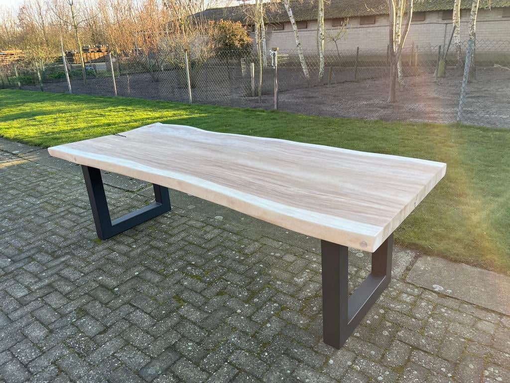 Suar boomstamtafel 280x110cm, 100 tot 150 cm, Ophalen of Verzenden, Vijf personen of meer, Rechthoekig