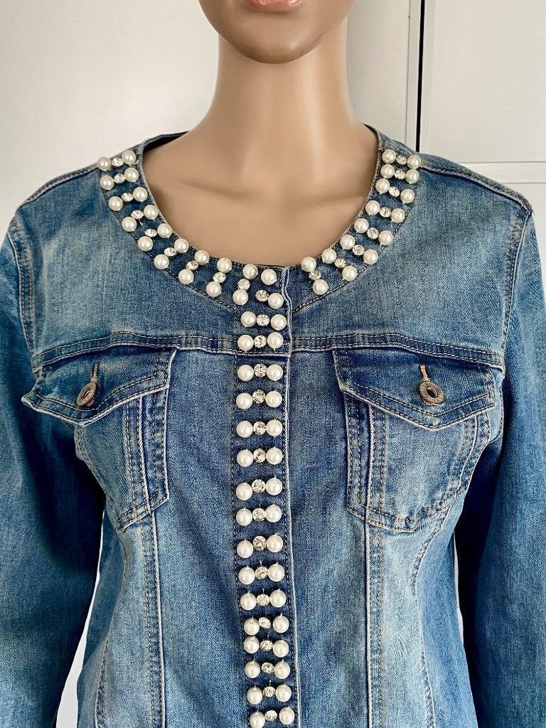 i673 Zac & Zoe maat 40=M spijkerjasje jasje jeans spijker, Kleding | Dames, Maat 38/40 (M), Blauw, Ophalen of Verzenden, Zo goed als nieuw