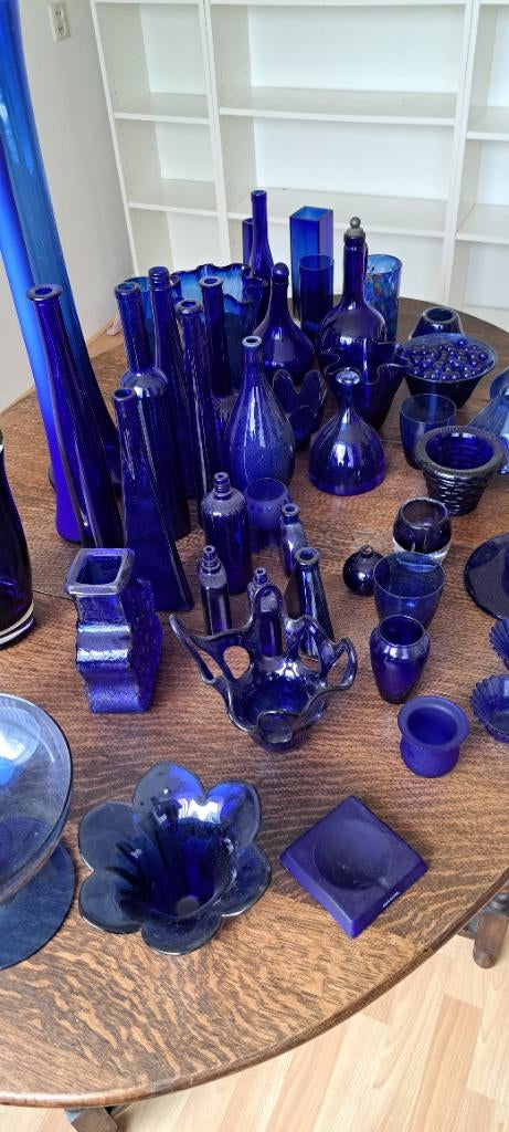 Blauw glaswerk, Ophalen, Gebruikt, Blauw, Glas