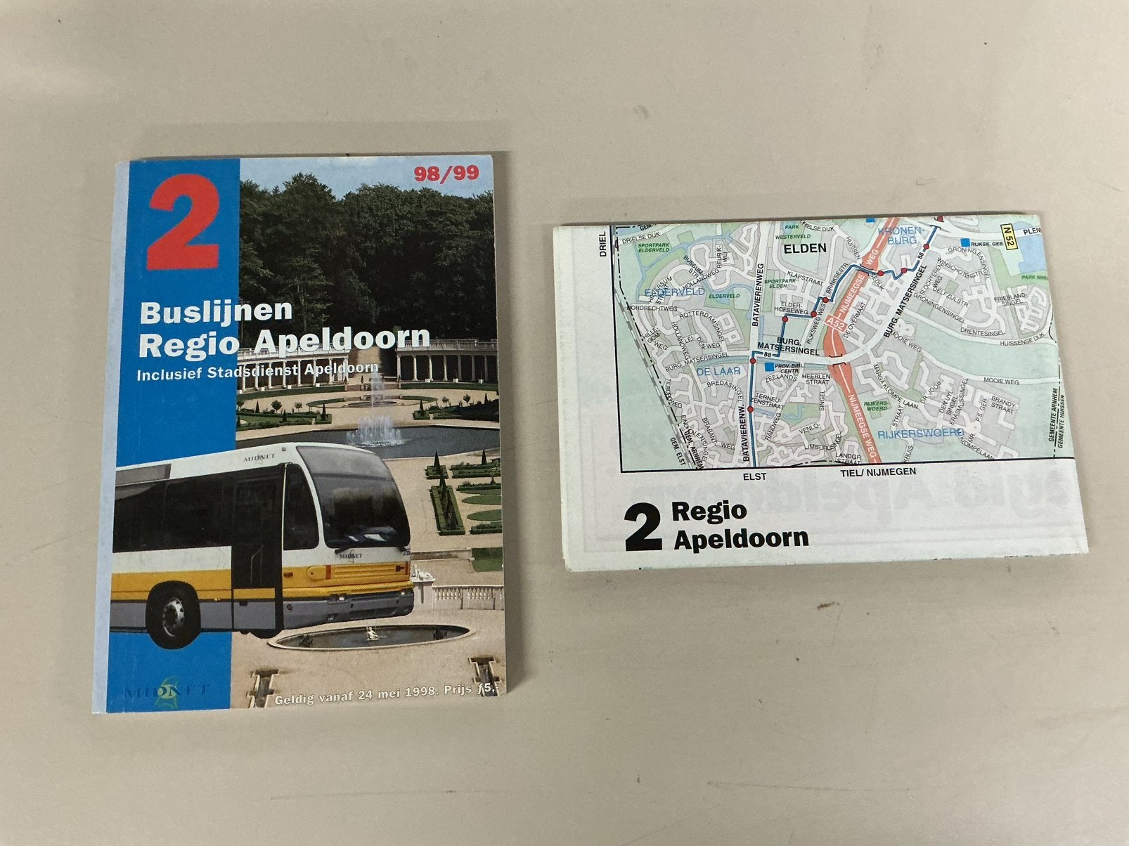 Midnet dienstregeling + lijnenkaart 98/ 99, Verzamelen, Ophalen of Verzenden, Zo goed als nieuw, Trein