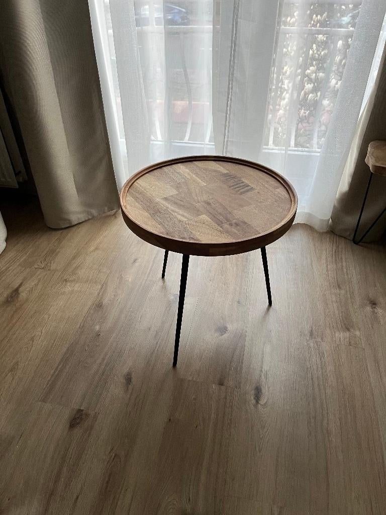 Bijzettafeltje, Ophalen, Gebruikt, Rond, Hout