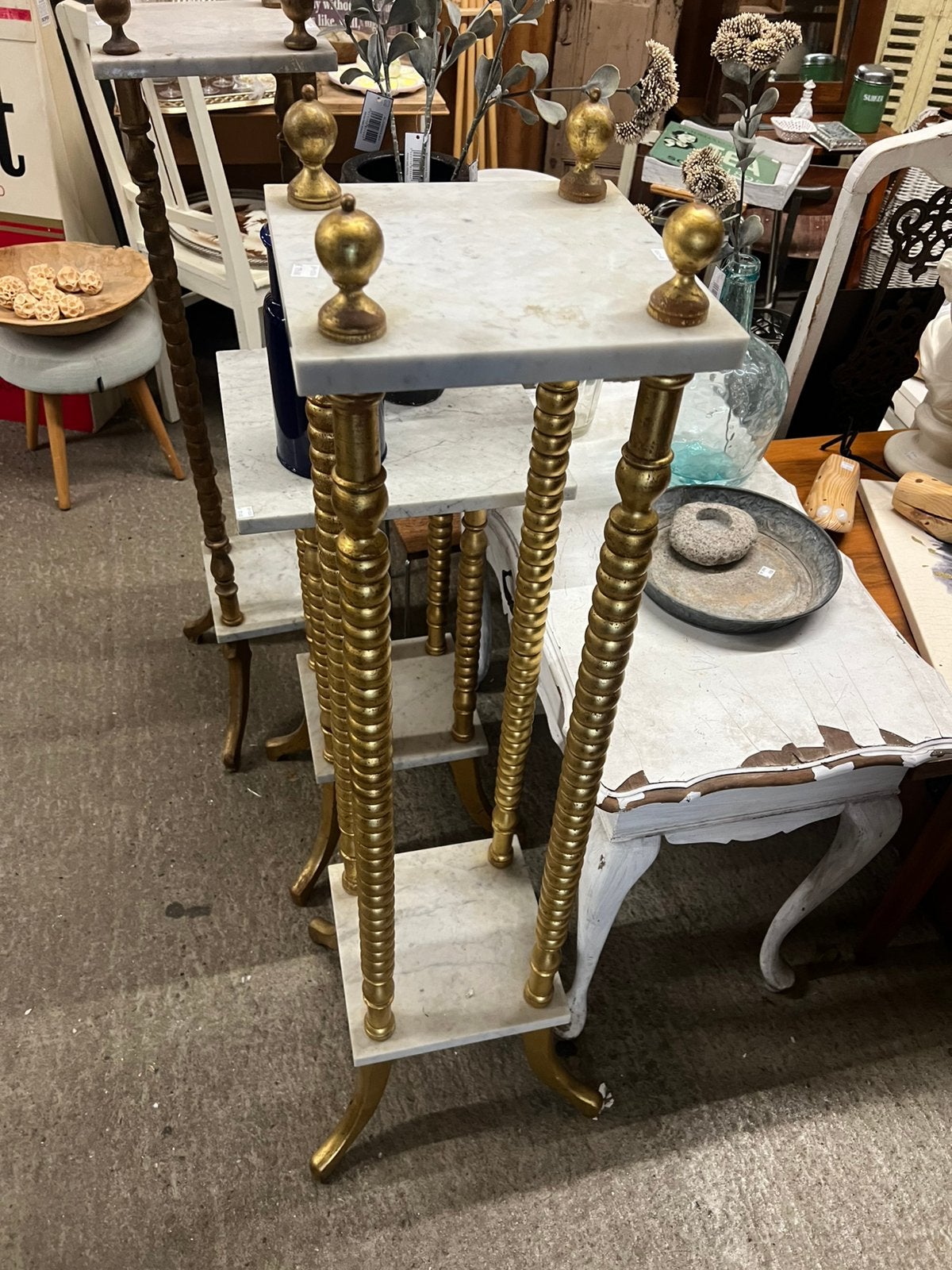 Brocante marmeren standaard, Ophalen, ., Zo goed als nieuw, .