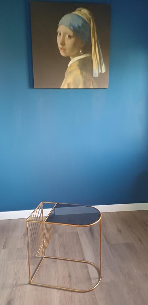 Westwing bijzettafel met rookglas en tijdschriftenhouder., Huis en Inrichting, Tafels | Bijzettafels, Minder dan 55 cm, Ovaal