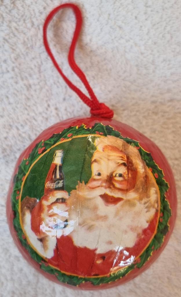 Coca-Cola kerstbal 3x - papier-maché - jaren 80/90 IZGST, Verzamelen, Ophalen of Verzenden, Zo goed als nieuw, Overige typen