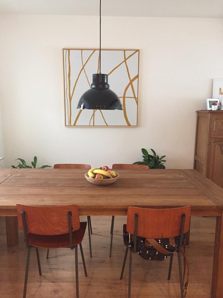 Eetkamertafel hout merk Woood, Ophalen, 200 cm of meer, 50 tot 100 cm, Zo goed als nieuw