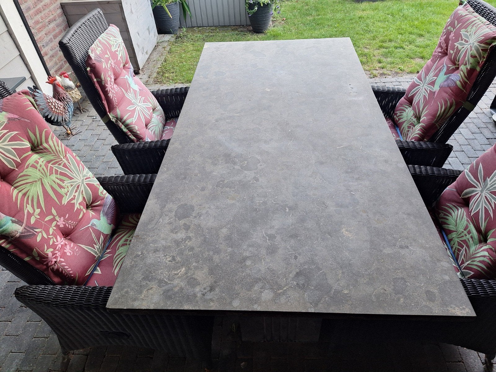 te koop mooie tuintafel side table, en secretaire, Ophalen, Gebruikt, Rechthoekig, Overige materialen