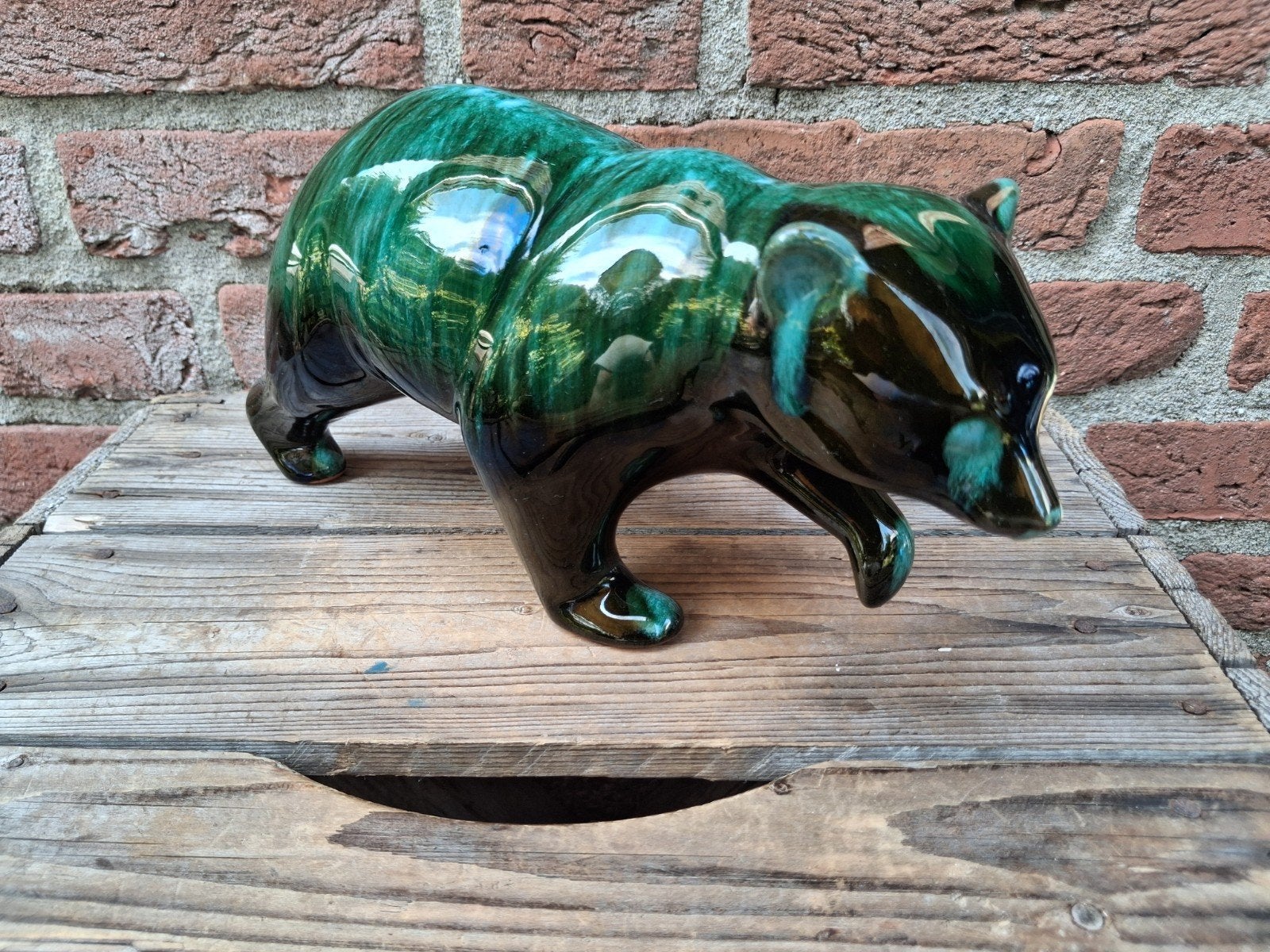 Vintage bmp bleu Mountain pottery Canada terracotta beer, Ophalen