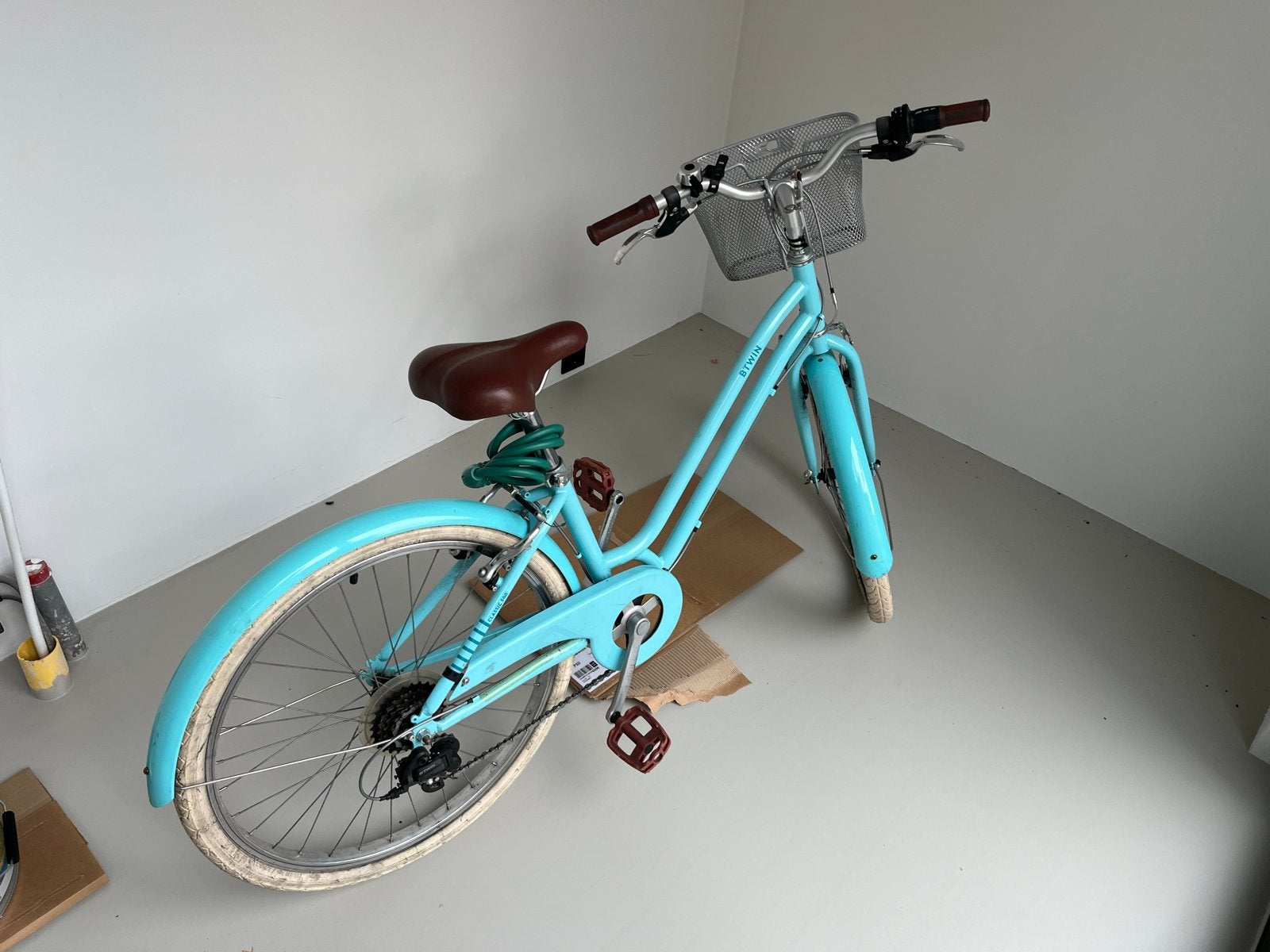 Btwin Elops 100 Stadsfiets meisjes  - Lichtblauw 24 inch, Fietsen en Brommers, Fietsen | Meisjes, Ophalen, Gebruikt, 24 inch, Versnellingen