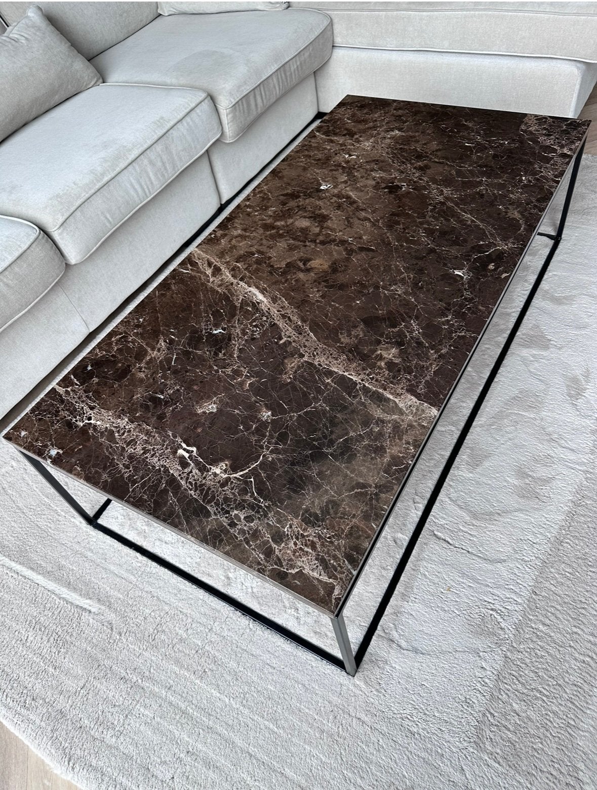 Salontafel marmer, Ophalen, 100 tot 150 cm, 50 tot 100 cm, Zo goed als nieuw