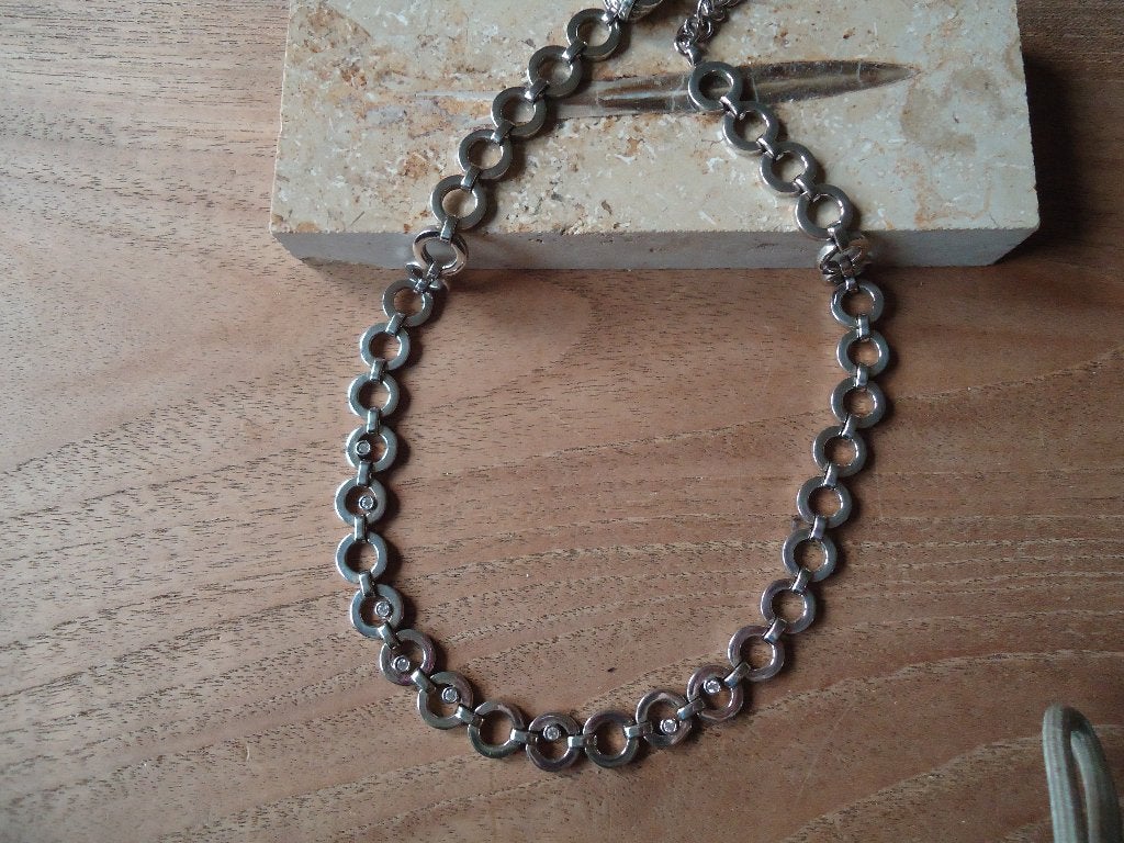 mooie echt zilveren ketting esprit rondjes 925 en 48,3 gram, Met kristal, Ophalen of Verzenden, Zo goed als nieuw, Zilver