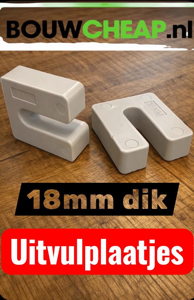 Uitvulplaatjes 18mm zakjes a10 stuks.