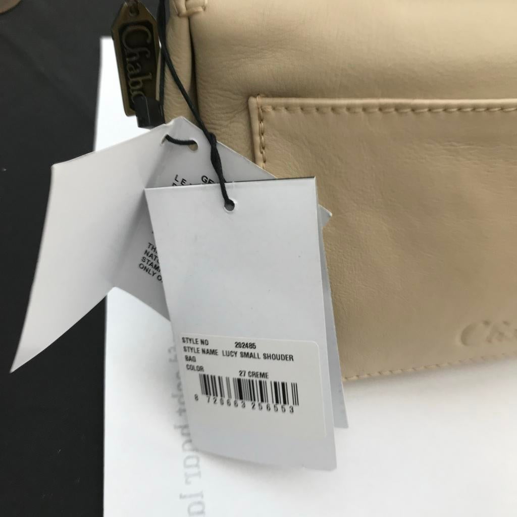 Nieuwe Chabo Leren Schoudertas - Creme, Sieraden, Tassen en Uiterlijk, Tassen | Damestassen, Ophalen of Verzenden, Nieuw, Beige