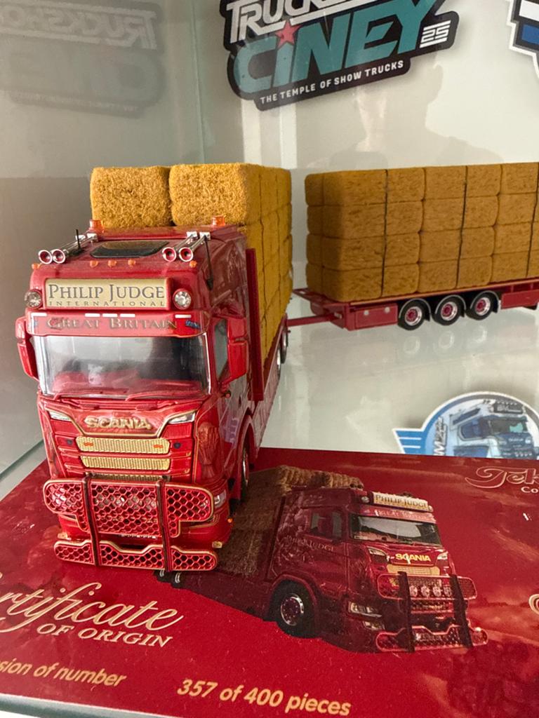 Scania S730 Philip Judge International Tekno model, Overige merken, 1:32 tot 1:50, Ophalen of Verzenden, Zo goed als nieuw